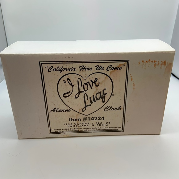 Vintage I Love Lucy California Here We Come Alarm Clock Light Wear Damaged Box - Picture 14 of 17